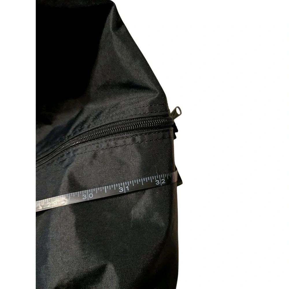 Vintage Nike Duffel Bag 90s Nylon Black Red Swoosh Gym Travel Sports...